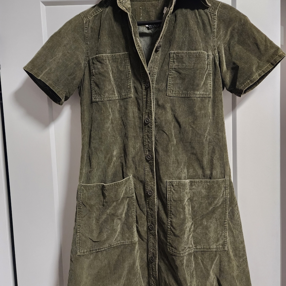Vintage Green Corduroy Dress